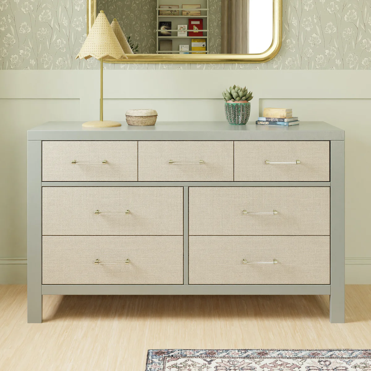 Eloise 6-Drawer Dresser in French Sage And Performance Sand Eco-Weave