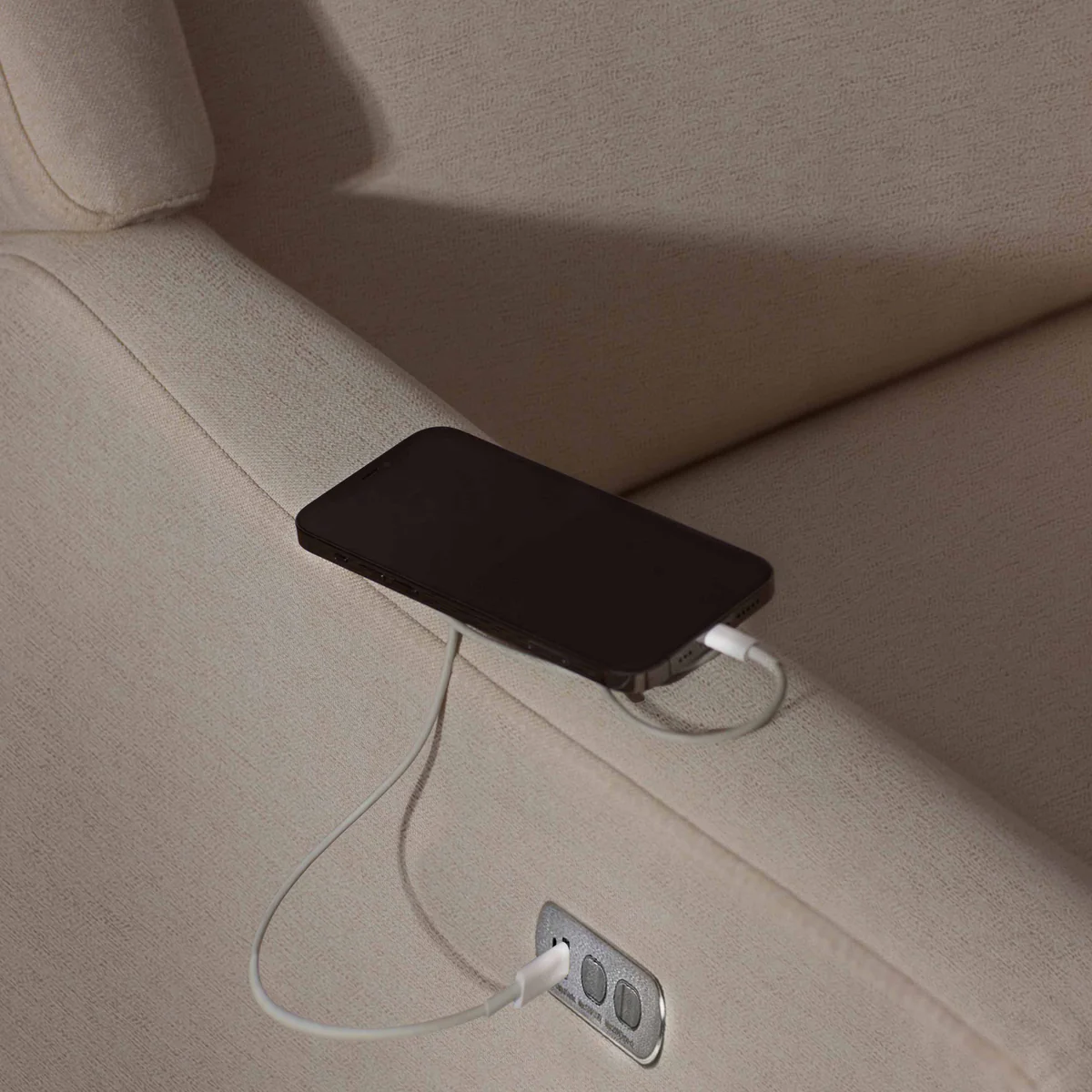 USB Charger and Electronic Recline in Kiwi Electronic Recliner and Swivel Glider
