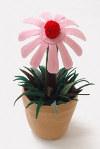 Pink Felt Flower Pot Toy for Nursery