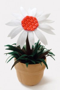 White Felt Flower Pot Toy for Nursery