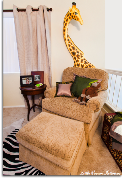 green and brown baby nursery with safari theme