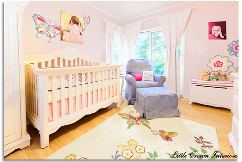 A Traditional Floral Nursery Design with Butterfly Details - Little Crown  Interiors